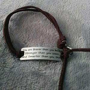 Silver Inspirational Braclet with Saying